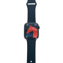 将图片加载到图库查看器，Hermes Apple Watch Series 7 GPS/ Cellular 41 mm - Space Black Stainless Steel Case - Black Silicone Watch Band
