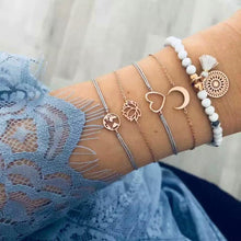 Load image into Gallery viewer, Boho Rose Map Bracelets &amp; Bangles for Women Bohemian Round  Charm Bracelet Set Fashion Multilayer Accessories Luxury Jewelry
