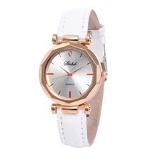 将图片加载到图库查看器，Women Watch Rhinestone Fashion Exquisite Women Leather Casual Watch Luxury Analog Quartz Crystal Wristwatch Bracelet Watch For Women and Girls
