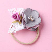 将图片加载到图库查看器，Modern Fashion Floral Headband Newborn Baby Elastic Hairbands Pearl Fresh Style Bow Knot For Girls
