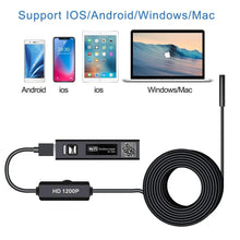 将图片加载到图库查看器，WIFI Endoscope Camera HD 1200P 10/5/3.5/2/1M Mini Waterproof Hard Wire Wireless 8mm 8 LED Borescope Camera For Android IOS Mac W
