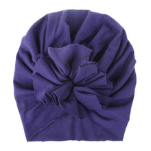 Load image into Gallery viewer, Handmade Pleated Flower Babies' Knitted Cotton Cloth Turban For Baby Girls In Elegant Style
