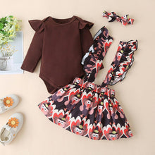 Load image into Gallery viewer, Newborn  Baby Romper Suspender Dress  Set Winter  Girls Outfits Unique Design Perfect Gift
