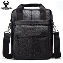 Load image into Gallery viewer, HUMERPAUL New Men Bag Shoulder 100% Genuine Leather Cheap Shoulder Handbags High Capacity Cross Bags for Men
