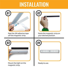 Load image into Gallery viewer, STEVVEX 6/10 LEDs PIR  with Motion Sensor Light for Cupboard, Wardrobe, Bed Lamp LED Under Cabinet Night Light For Closet Stairs Kitchen and multifunctional
