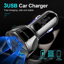 将图片加载到图库查看器，NEW 30W 3A Car Charger Quick Charge 3.0 4.0 Universal 3 USB Port Fast Charging Adapter For Car
