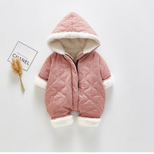 将图片加载到图库查看器，Modern Elegant Winter Children's baby Plush Thickened Cotton Jumpsuit Jacket For New Baby  Boys and Girls
