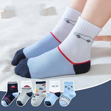 Load image into Gallery viewer, 5 Pairs Baby Boys Winter Socks Cartoon Bear Kids Spring Autumn Cotton Breathable For Kids
