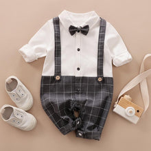 将图片加载到图库查看器，Luxury Modern Baby Boy Infant Rompers Baby Clothes Kids With Bow Modern Baby Costume Suit
