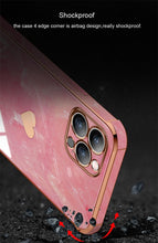 Load image into Gallery viewer, Luxury Shockproof Soft Case For iPhone 13 12 11 Pro Max XS XR X R 8 7 Plus iPhone12 12Pro iPhone11 Marble Texture Covers  Luxury Love Phone Case Cute Side Small Heart Pattern Soft Shockproof Full Lens Case for iPhone
