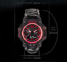 Load image into Gallery viewer, Survival Men Sports Watch With Outdoor Compass In Top Luxury Brand G Style Military Digital Watches Waterproof 50M relogio masculino
