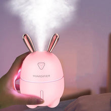 Load image into Gallery viewer, 300ML Mini Air Humidifier Cute Rabbit USB Aroma Essential Oil Diffuser Colorful Night Light Car Office  Mist Maker
