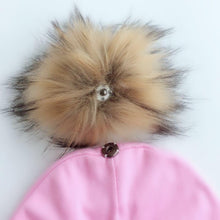 将图片加载到图库查看器，Newborn Cotton Hats Baby Pom Pom Childre Infant Hats For BabY Boys and Girls Wth Printed "I love mama " and " Design
