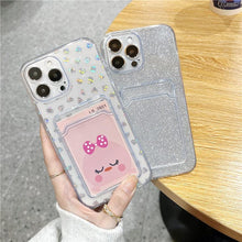 Load image into Gallery viewer, Unique Gradient Women Love Wallet Card Holder Clear Soft Case For iPhone 13 11 12 Pro Max Beautiful Colors Transparent Cover Drop Protection Transparent Phone Cover
