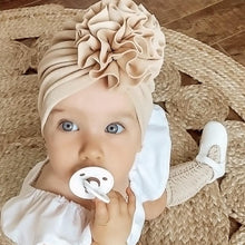 Load image into Gallery viewer, Handamde Elegant Baby Hats for Girls Big Bow Turban Hat Newborn  Baby Beanie Cap Solid Color Style
