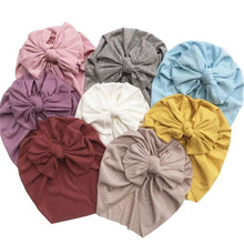 Load image into Gallery viewer, Newborn Baby Boy Girl Turban Cotton Beanie Winter Warm Soft Cap For Kids In Elegant Modern Style For Baby Girls
