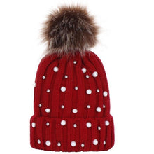 Load image into Gallery viewer, Luxury Baby Kids Pompom Newborn Baby Hat Cap Knitted Warm Hats With Rhinestone for Baby Girl/Boy Beanie Soft Toddler Hat
