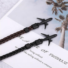 Load image into Gallery viewer, Modern Fashion Elegant Airplane Anchor Luxury Bracelets For Women Charm Leather Amazing Bracelets For Men Metal Hooks Hope homme jewelry Aviation style
