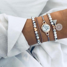 Load image into Gallery viewer, Boho Rose Map Bracelets &amp; Bangles for Women Bohemian Round  Charm Bracelet Set Fashion Multilayer Accessories Luxury Jewelry
