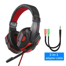 Load image into Gallery viewer, Professional Led Light Gaming Headphones for Computer Adjustable Bass Stereo PC Gamer Over Ear Wired Headset With Mic
