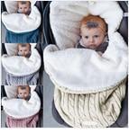 将图片加载到图库查看器，Newborn Infant Baby Knit sleep bag Stroller envelope Blanket Winter Warm Swaddle Wrap Sleeping Bags
