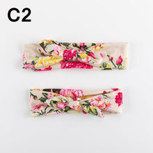 Load image into Gallery viewer, Modern  Mother &amp; Baby Headbands Kids Girl Bow With Rabbit ear Print Floral Hair Bands Parent-Child Hair Accessories
