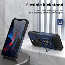 将图片加载到图库查看器，Slide Camera Cover Kickstand Card Wallet Case for iPhone11 X XS 8  Shockproof Protective Phone Case  Wallet Case for iPhone With Sliding Camera Case With Kickstand Magnetic Adjustable Ring Holder
