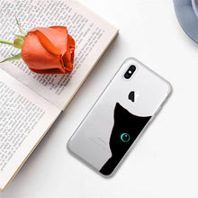 将图片加载到图库查看器，Cute black cat Phone Case for iphone 13 11 12 pro XS MAX 8 7 6 6S Plus X 5S SE 2020 XR case  Cute Cat Slim Fit Glossy Stylish Cover Soft Shockproof Phone Case
