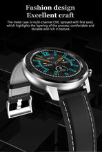 将图片加载到图库查看器，Modern Full Round Touch Display Smart Watch for Men In Business Luxury Style With IP68 Waterproof Protection and Heart Rate Blood Pressure Monitor 5 Days Standby Smartwatch
