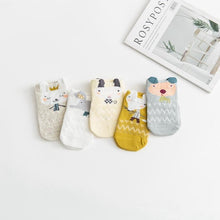Load image into Gallery viewer, 5 Pairs Thin Combed Cotton Cute Animal Baby Socks Mesh Short Socks For Newborns Boys &amp; Girls
