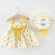 将图片加载到图库查看器，Modern Luxury Baby Girl Summer Party Clothing Cherry Dot Princess Dresses Bow Hat Outfits For Girls

