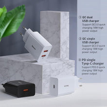 Load image into Gallery viewer, Mini Fast USB 18W Charger Support Quick Charge 3.0 USB Type-C PD Charger Portable Phone Charger
