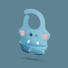 将图片加载到图库查看器，Silicone Baby Eating Bib Children Adjustable Large Boy Girl Saliva Pocket Super Soft Waterproof Bibs For Kids

