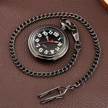 Load image into Gallery viewer, Noctilucent Fluorescent Open Face Arabic Numerals Quartz Pocket Watch Chain Luminous Pendant Jewelry Clock Gifts Men Women Kids

