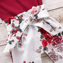Load image into Gallery viewer, Newborn Baby Girl Clothes Knitting Cotton Long Sleeve  Tops Flower Print Long Pants Headband
