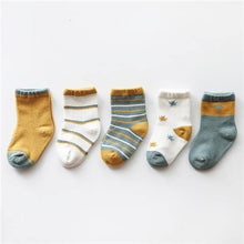 Load image into Gallery viewer, 5PCS/SET Newborn Baby Socks Cotton for Girls Autumn Winter Toddler Baby Boy Socks Infant Kids socks
