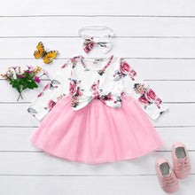 Load image into Gallery viewer, Baby Girl  Flower  Dress Pretty Bow  Outfits Long Sleeve Toddler Girl Unique Design Perfect Gift
