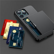 Load image into Gallery viewer, Men Luxury Wallet Card Holder Slot Phone Case For iPhone 13 Pro 12 Pro Max Business Phone Card Holder Bumper Cover Storage Case Compatible With iPhone
