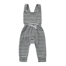 Load image into Gallery viewer, Newborn Baby Girl Boy Backless Striped Ruffle Romper Overalls Jumpsuit Clothes In Retro Syle For Boys And Girls
