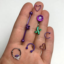 Load image into Gallery viewer, 20G 5/16 Purple Anodized Titanium Nose Hoop

