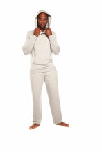 Load image into Gallery viewer, Men's Henley Style Bamboo Viscose Fleece Hoodie + Fleece Lounge Pants
