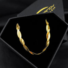 Load image into Gallery viewer, Stainless Steel Gold Tone PVD Braided Herringbone Chain Necklace
