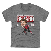将图片加载到图库查看器，Connor Bedard Chicago Cartoon WHT
