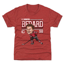 将图片加载到图库查看器，Connor Bedard Chicago Cartoon WHT
