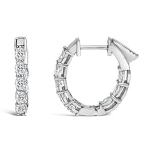 Load image into Gallery viewer, 14K White Gold 2 3/4 Cttw Oval Cut Lab Grown Diamond Inside Out Hoop Earrings

