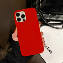 Load image into Gallery viewer, Unique Solid Color Soft Silicone Phone Cases For iPhone 13 12 11 14 Pro Max X XR XS Case For iPhone 12 13 Pro 7 8 SE Cover Silicone Phone Cover Ultra Slim Shockproof Protective Case for iPhone 14
