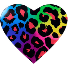 Load image into Gallery viewer, Acrylicious Rainbow Cheetah Print Heart Magnet by Onyx O
