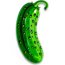 Load image into Gallery viewer, Acrylicious Funky Green Pickle Magnet by Onyx O
