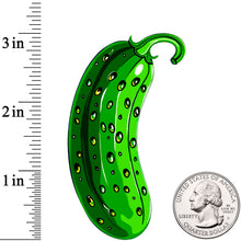 Load image into Gallery viewer, Acrylicious Funky Green Pickle Magnet by Onyx O

