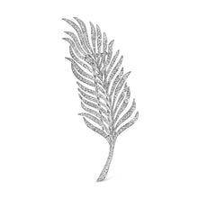 Load image into Gallery viewer, 18K White Gold 2 7/8 Cttw Diamond Feather Brooch Pin (G-H Color, VS1-VS2 Clarity)

